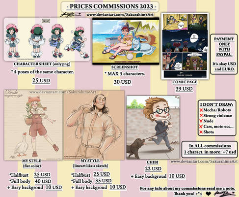 Prezzi Commissioni / Prices Commissions 2023