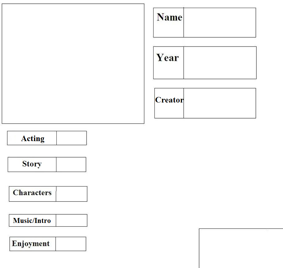 Live Action TV Report Card Blank Template