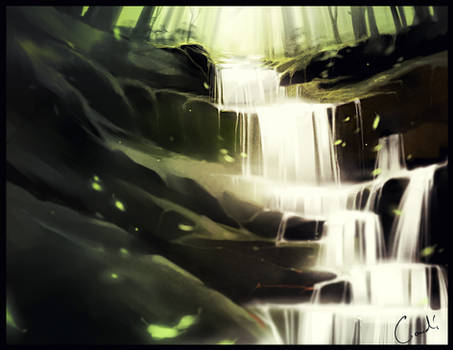 Forest waterfall