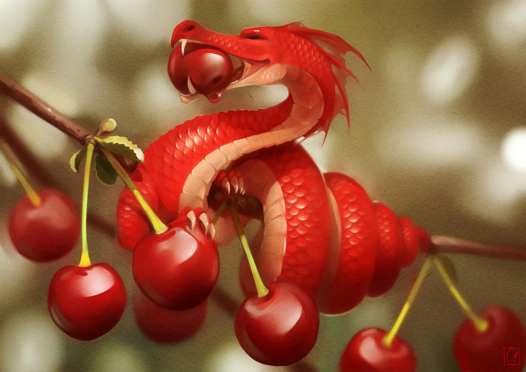 Cherry dragon by GaudiBuendia