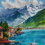 Lake and Mountains