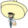 Kitty Katswell Wearing a Sombrero (Version 2)