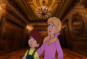 TCB and MPM kids in the Haunted Mansion Foyer