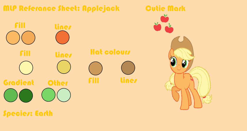 MLP Ref Sheet #2 Applejack by ShimejiArt on DeviantArt