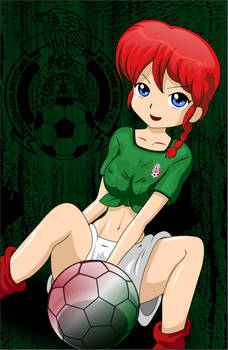 Ranma GIRL cheers up Mexico in the WORLD CUP