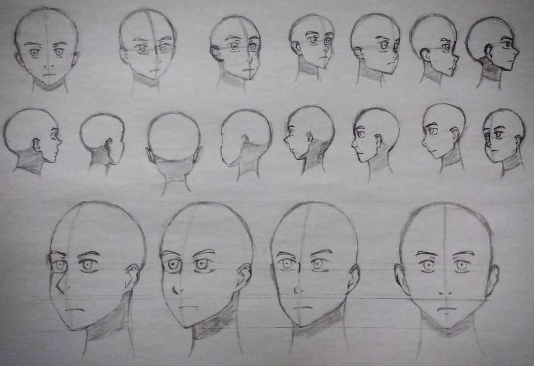 Anime Face - Different Angles by husamezzi on DeviantArt