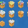 Box and package icons for computers