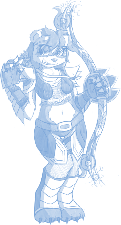 Pandaren hunter sketch 2