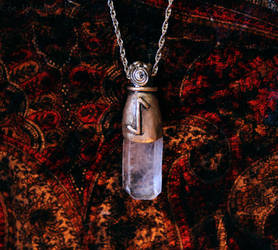 Eihwaz Rune Quartz Point Amulet