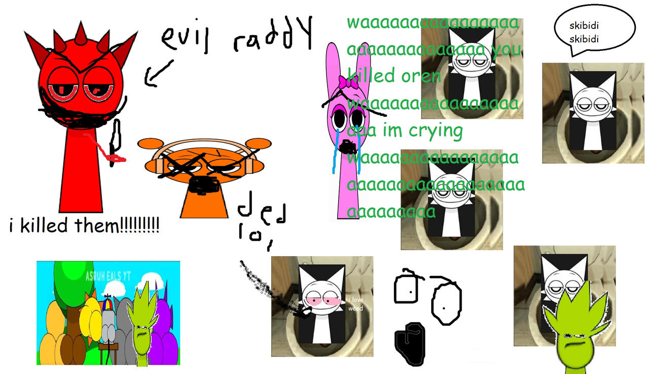 Horror Raddy Sad raddy turns evil and kills oren (sad) by goldmantheepic890 on DeviantArt