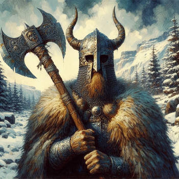 Viking fighter with helmet