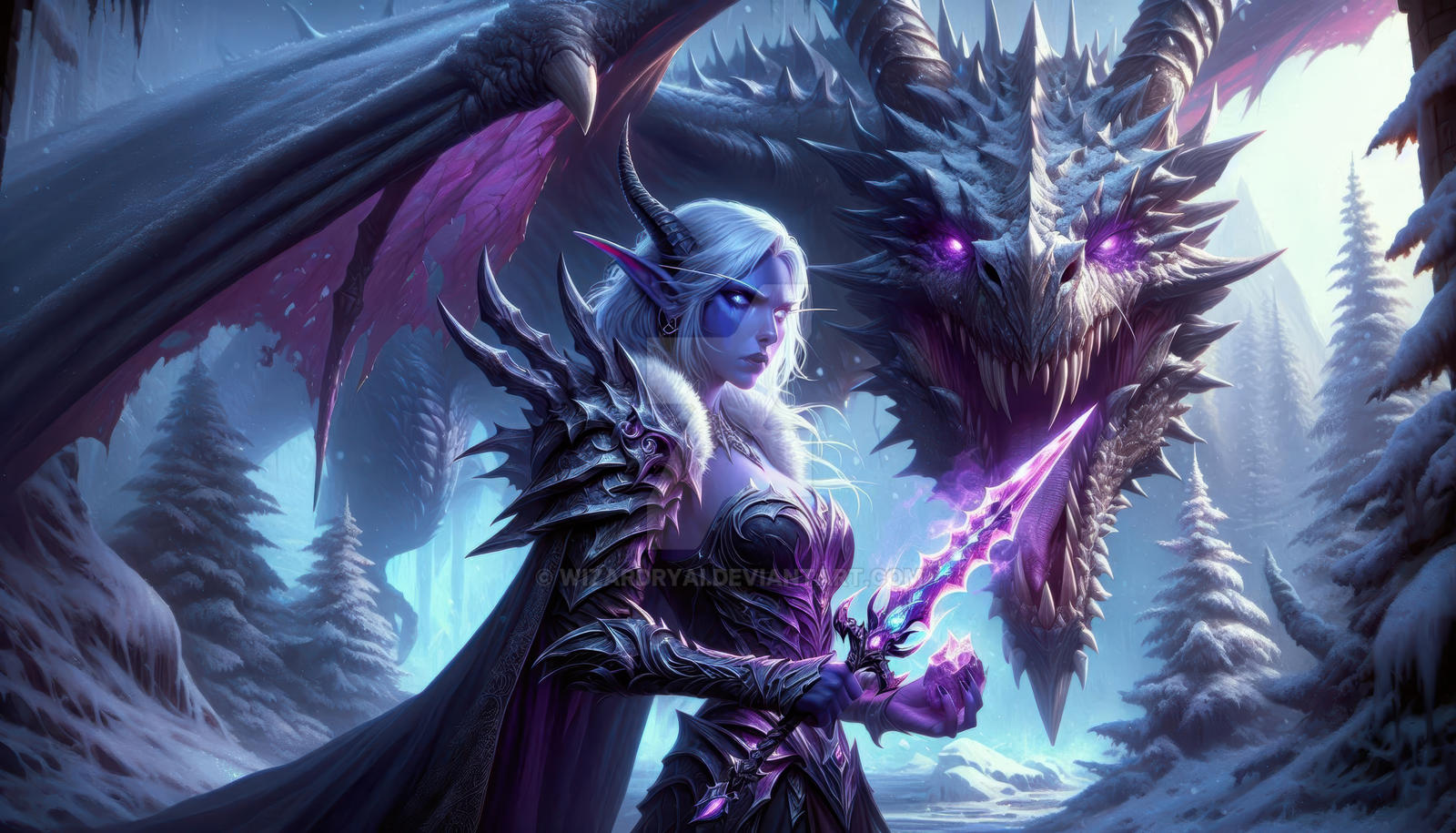 Drow Blue Moon Dragon Rider Akwala # fantasy by WizardryAi on DeviantArt