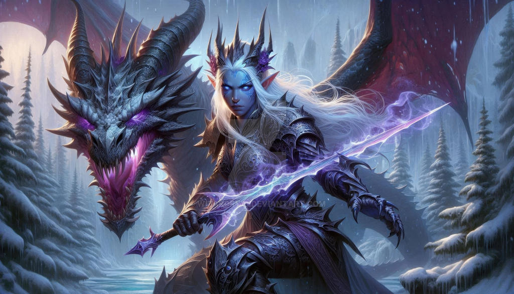 Drow Blue Moon dragon rider Isiwira by WizardryAi on DeviantArt