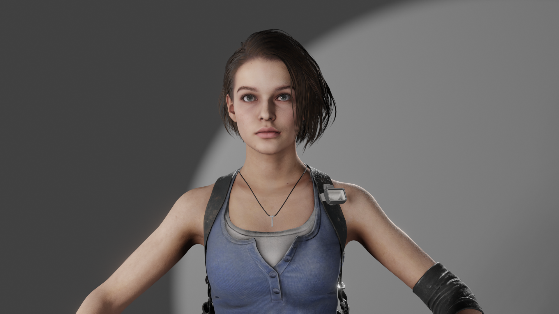 STL file Jill Valentine Residual Evil 3 Remake with 2 bases 👧・3D