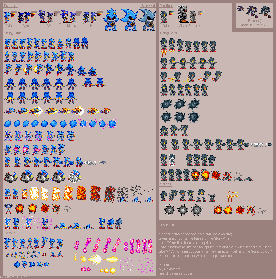 Metal Sonic Sprite Sheet (With Deliah) by Admin472 on DeviantArt