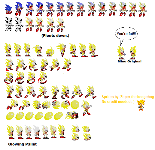 Custom Super Sonic Sprites by PixelMuigio44 on DeviantArt.