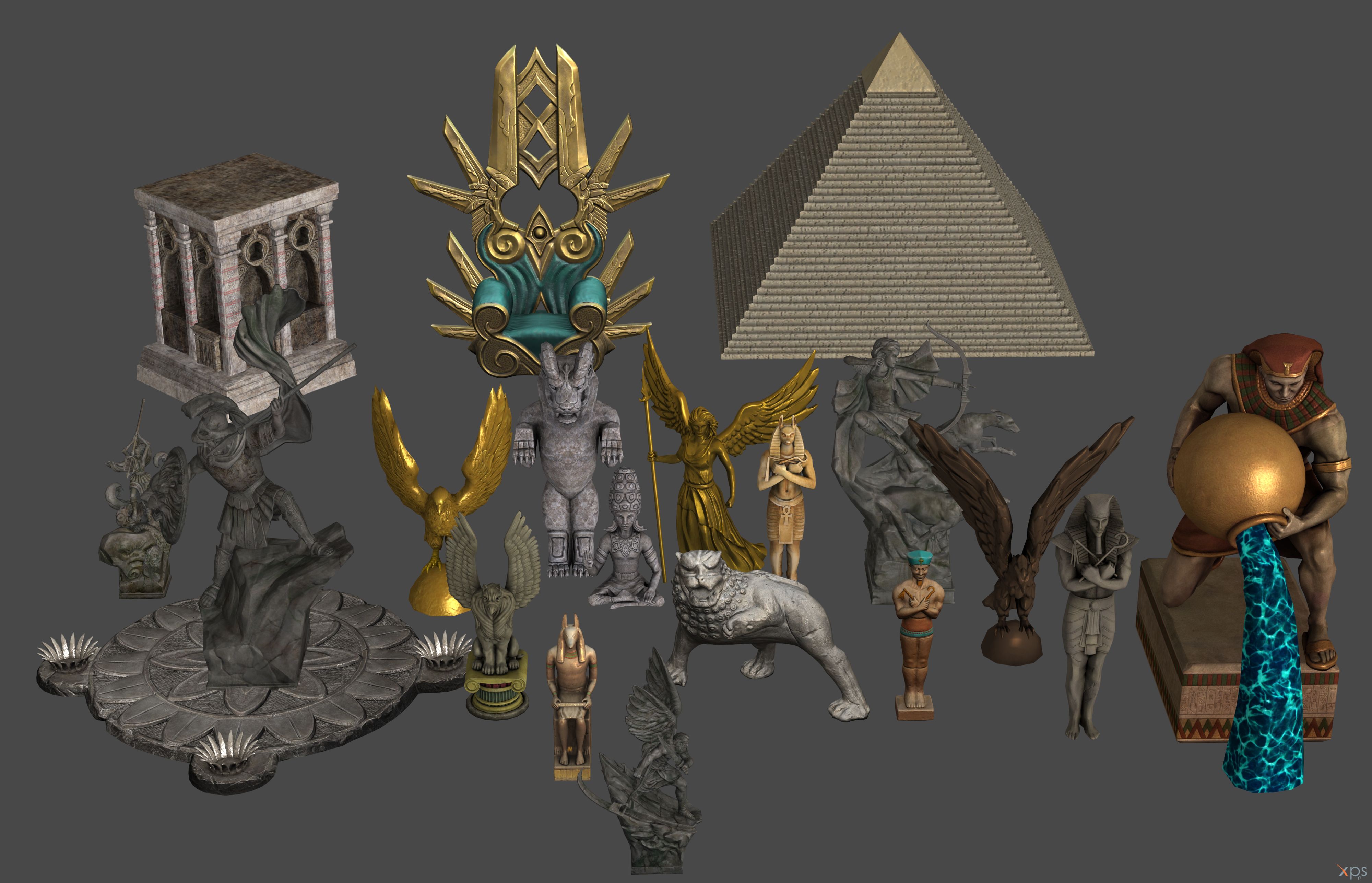 Statues Deviantart 'Smite' Statues XPS ONLY!!! by lezisell on DeviantArt