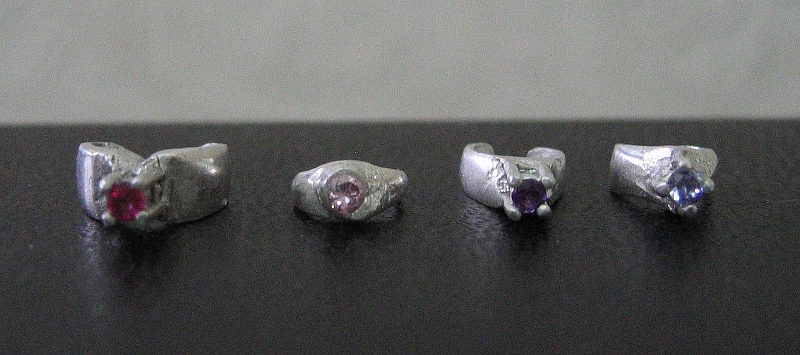 4 silver rings for BJDs