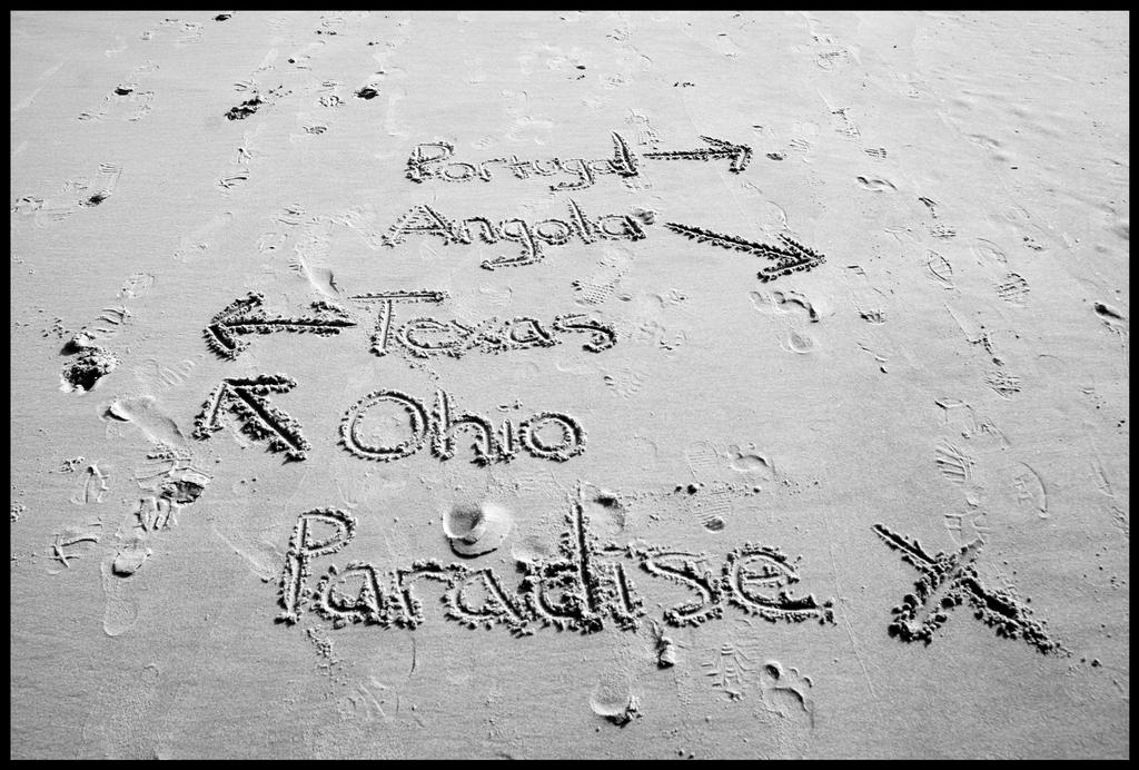 road signs in the sand