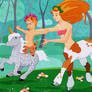 Fantasia-fan art-Centaur Girl, Unicorn, and Faun