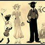 1930's Sheep Family-Sepia Color