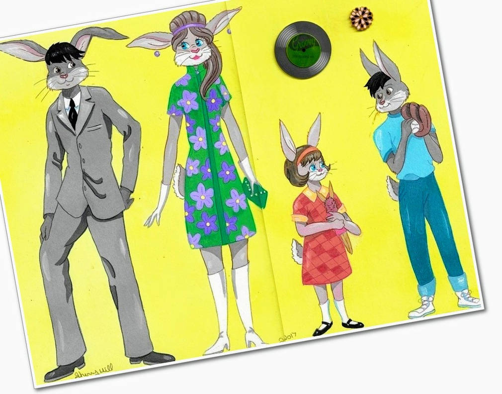 60s Rabbit 1960's Rabbit Family by FlapperFoxy on DeviantArt