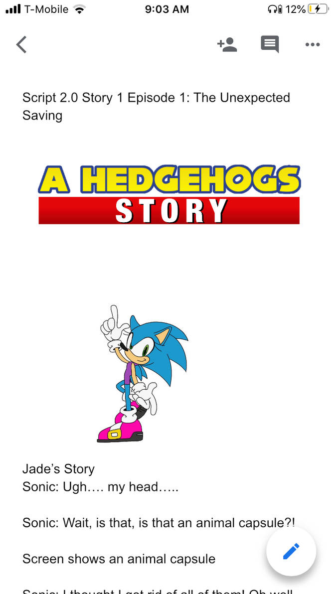 Sonichub Script Preview of the Script for the series :^ by SonicAnimationsYT on DeviantArt