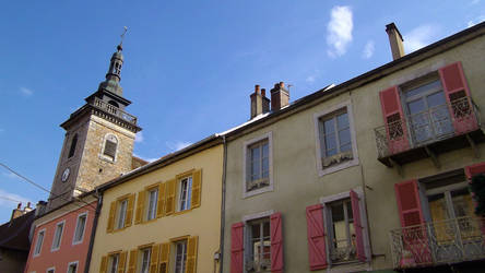 Salins-les-Bains 3 coloured houses