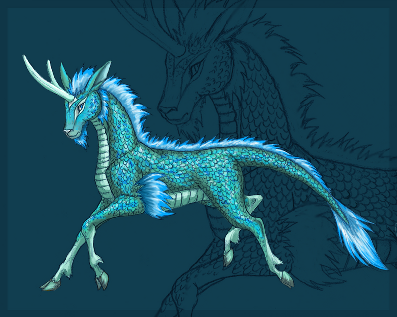 Greenish-blue Kirin