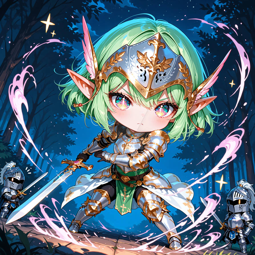 Chibi Elf Ranger Chibi elven knight by KhanzaAIart on DeviantArt