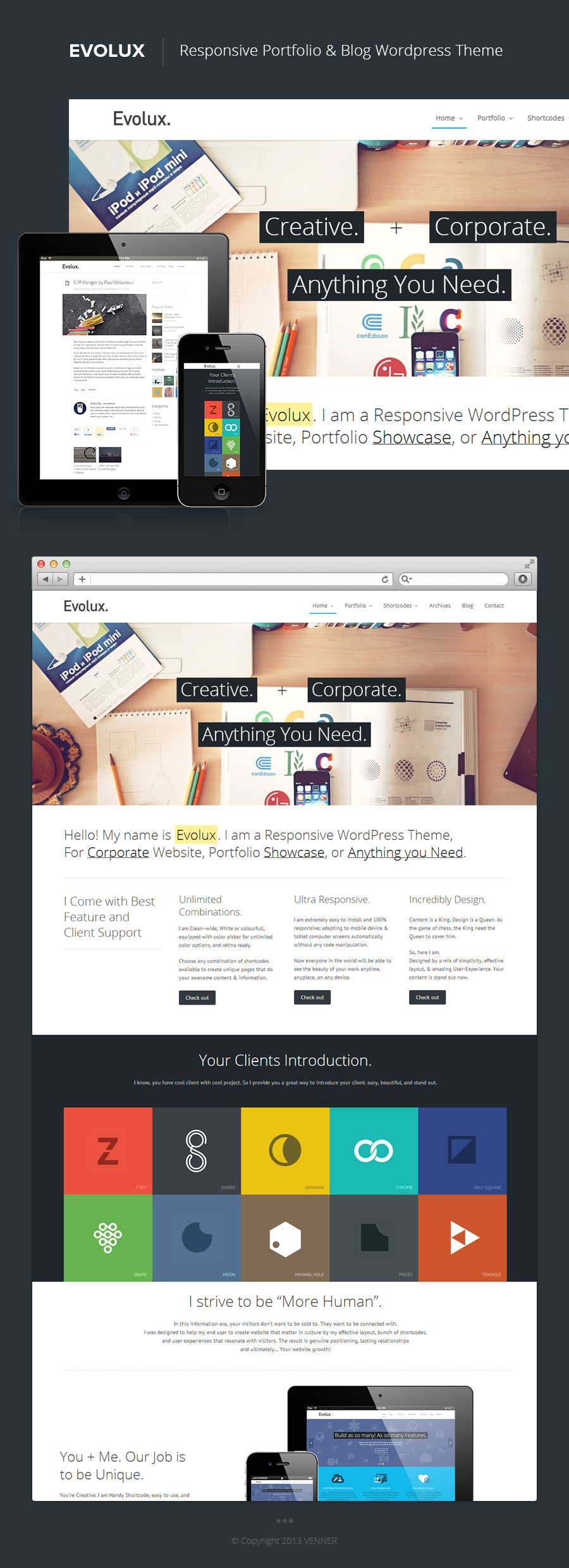 Evolux - Portfolio and Blog Wordpress Theme