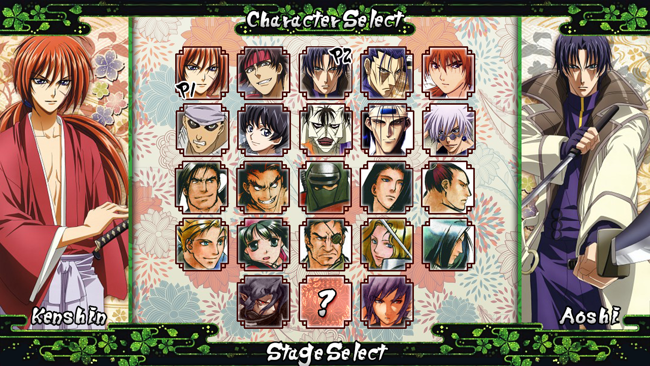 Rurouni Kenshin : Heart of Sword - Select Screen