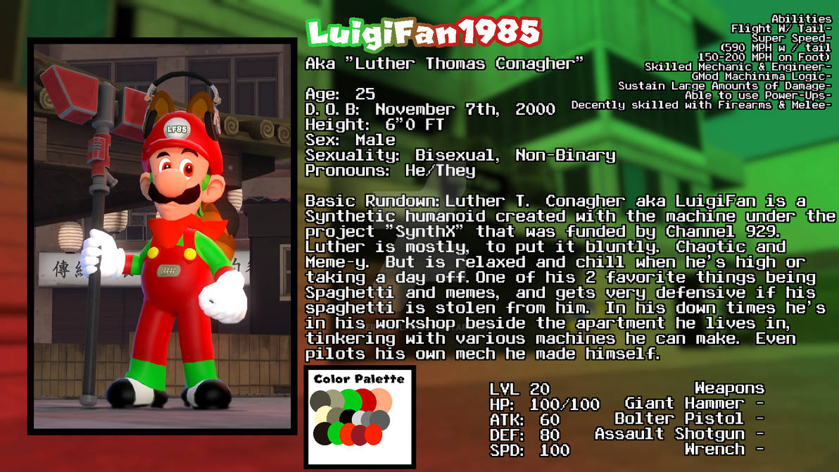 LuigiFan Reference Sheet by EnergeticLF85 on DeviantArt