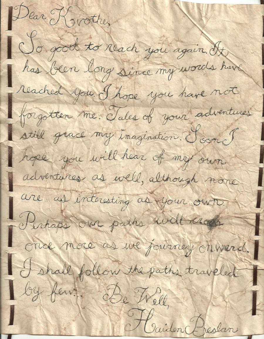 Letter to Kvothe