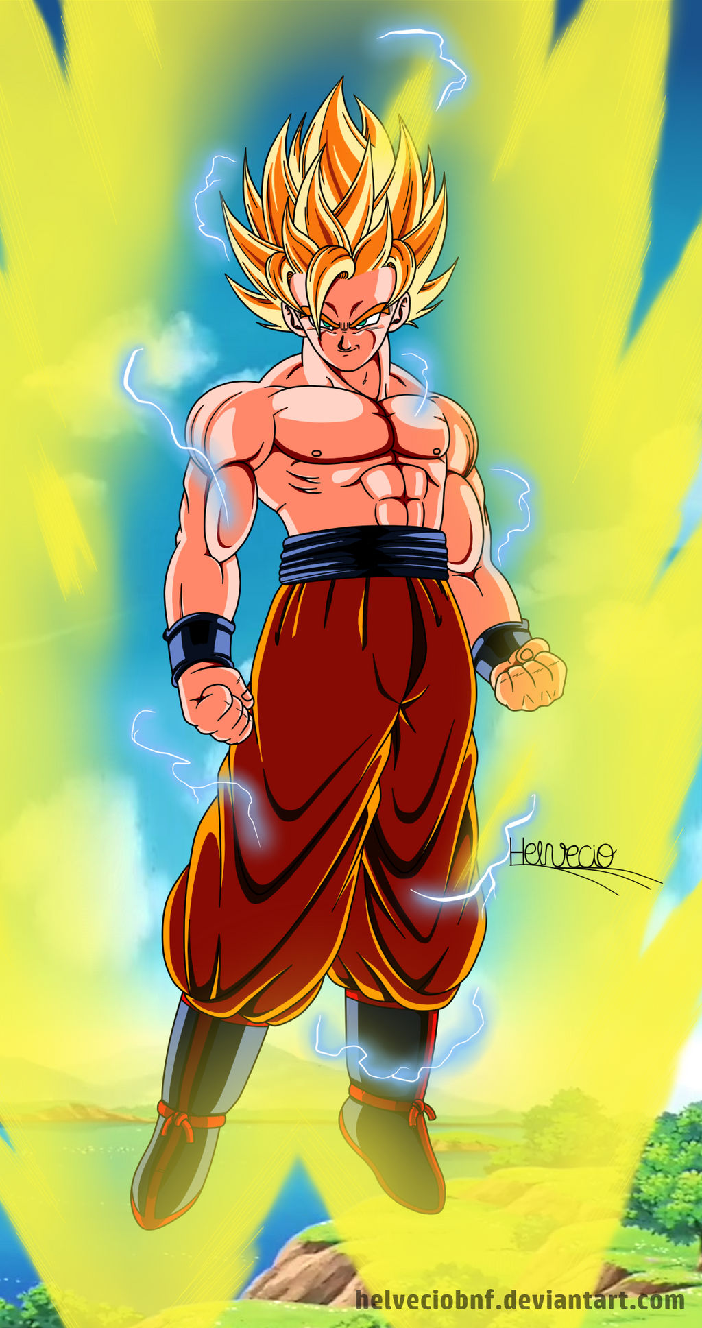 Goku ssj2 by HelvecioBNF on DeviantArt