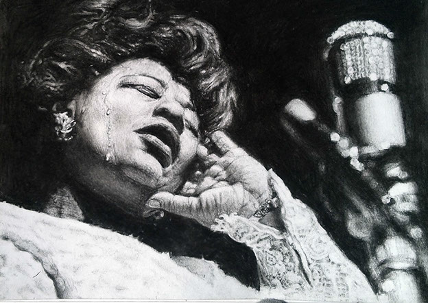 Ella Fitzgerald charcoal drawing (better pic)