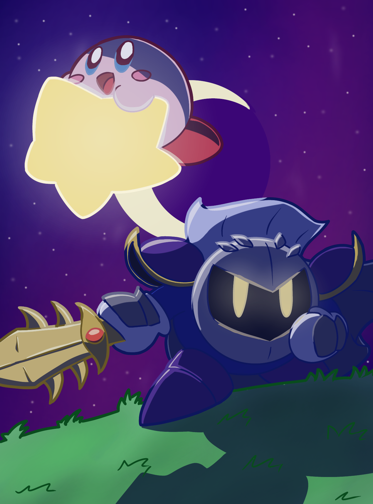 Kirby and Meta Knight Redraw! by YumYumsYeet on DeviantArt