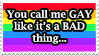 'You call me GAY' stamp