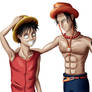 Redraw - Luffy and Ace