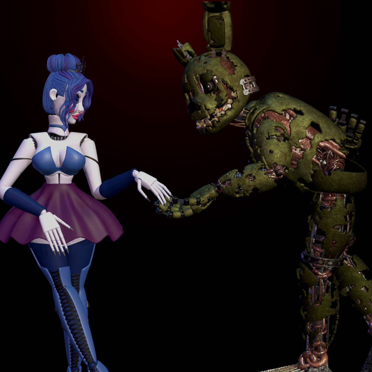 Spring Trap X Roxanne Ballora x Springtrap by Nadii1989 on DeviantArt