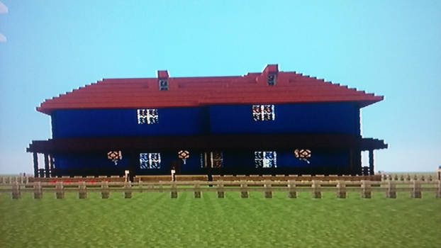 A two story house in Minecraft