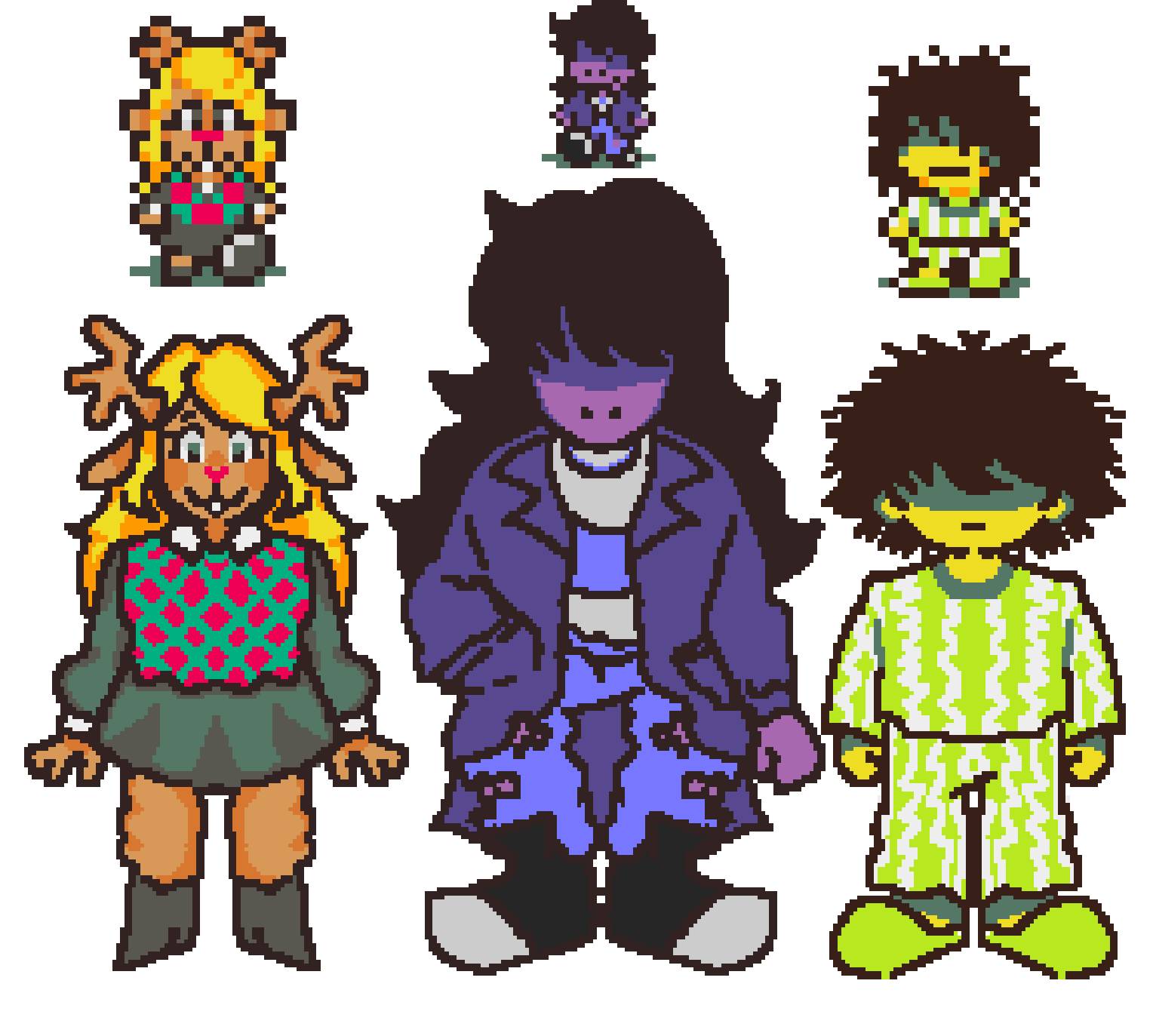 Pixel art Deltarune chapter 2, Susie x noelle fanart Sticker for