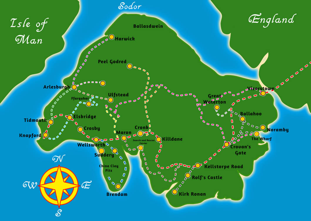 Thomas Scenarios: Island of Sodor Map by railyardman11 on DeviantArt