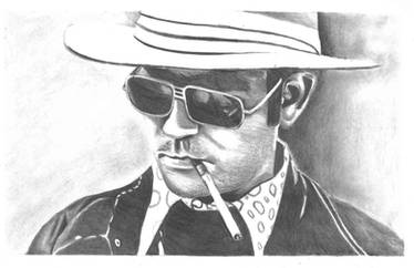 Drawing of Hunter S Thompson