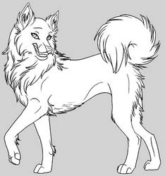 Female husky free lineart