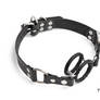 Double ring gag - black leather