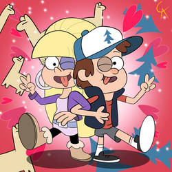 Dipper and Pacifica having an awesome time