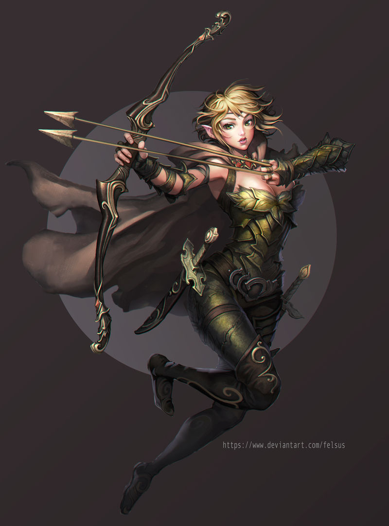 Elf Girl Ranger by Felsus on DeviantArt