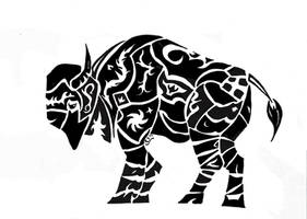 Buffalo Tribal tattoo Design