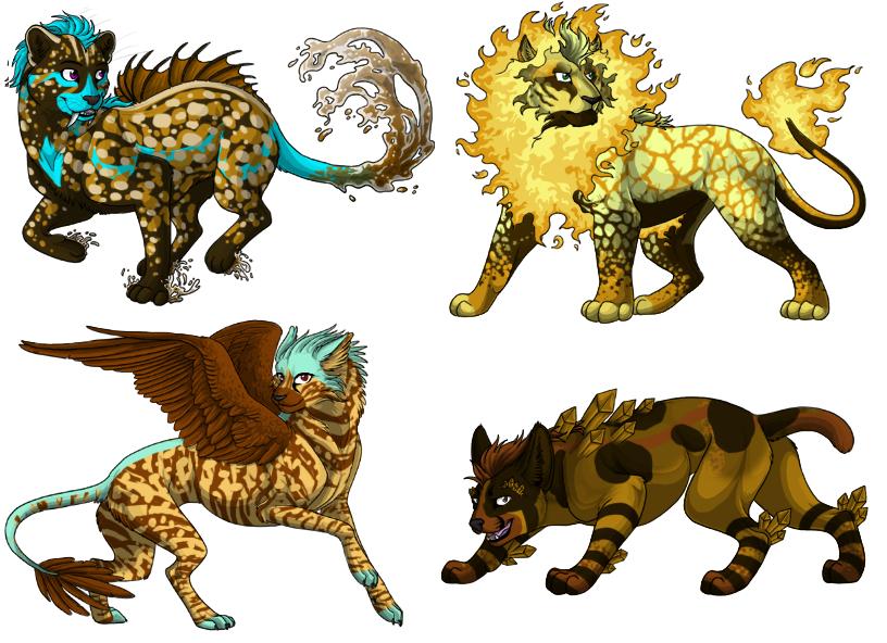 -CLOSED- Lion Elemental Adoptables